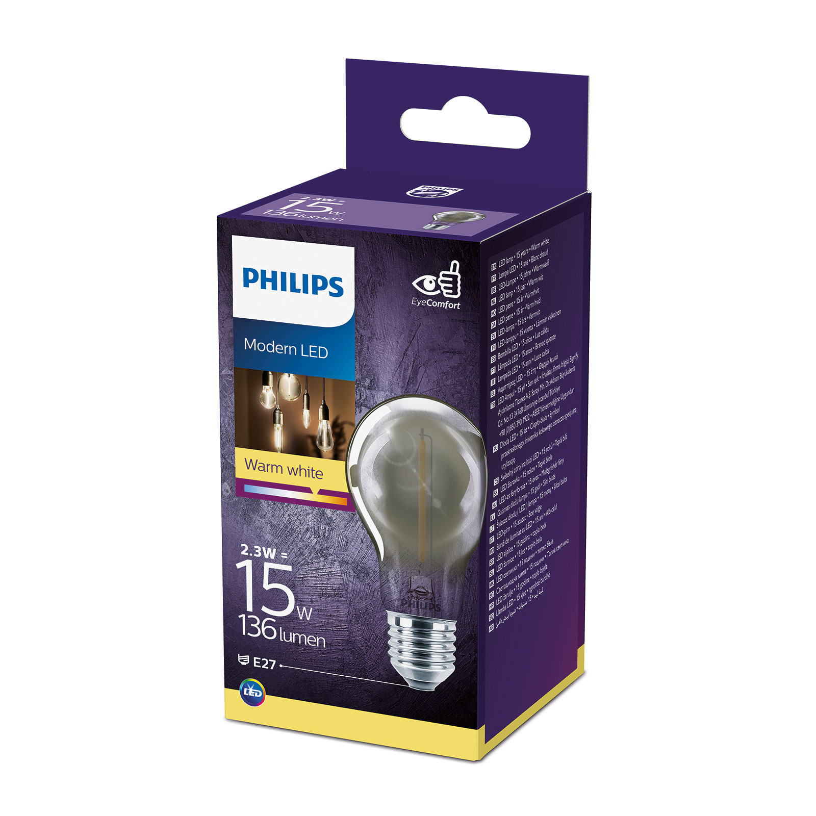 Philips Classic LED lamp smokey E27 A60 2,3W
