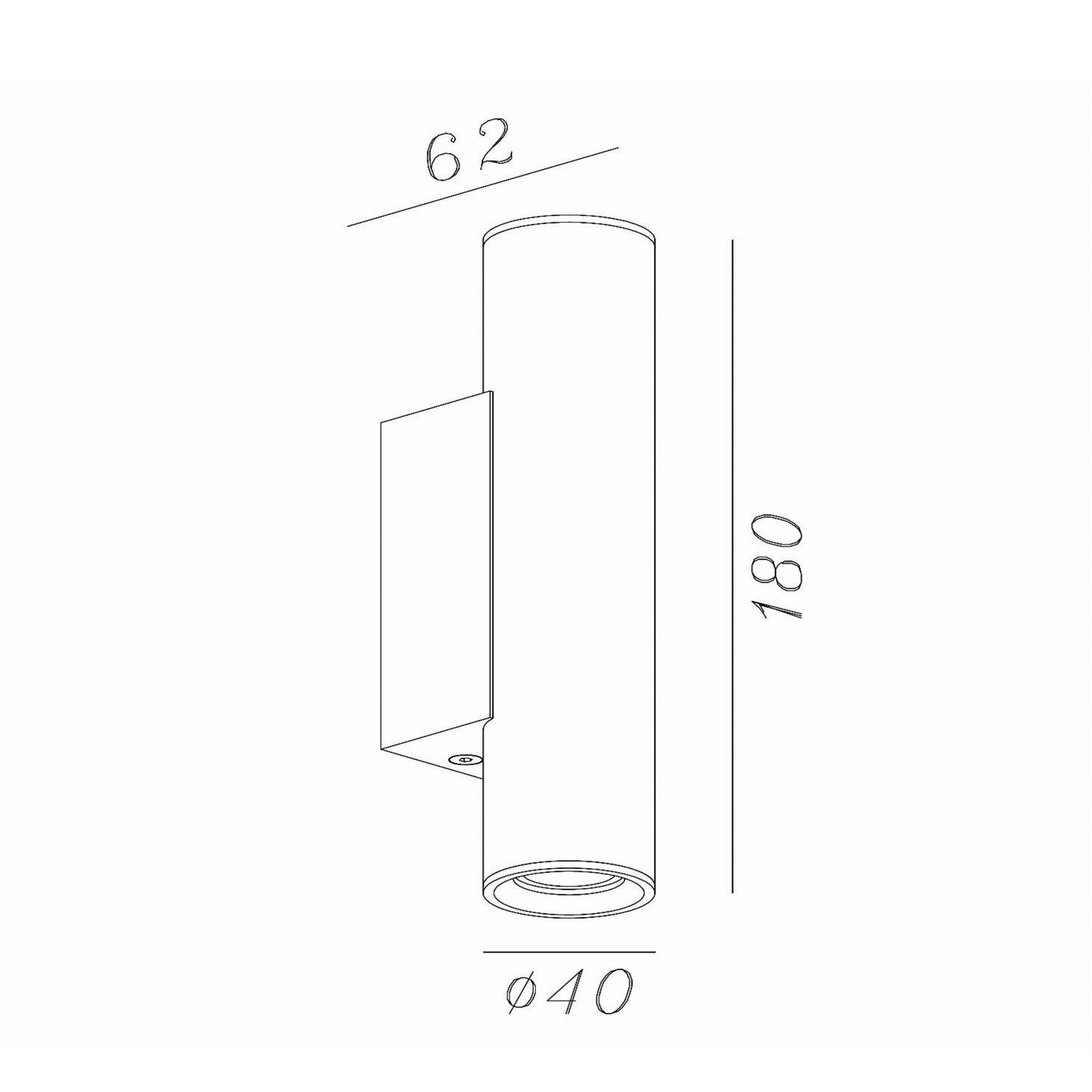 Wandstrahler Dupla, grau, Höhe 18 cm, Metall, 2-flg. günstig online kaufen