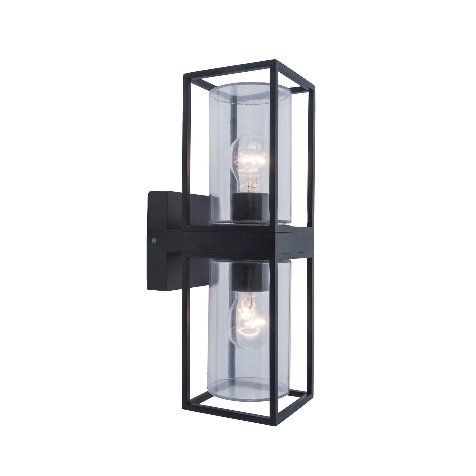 FLAIR-ulkoseinävalaisin, musta, 39 cm, 2 x E27, IP44