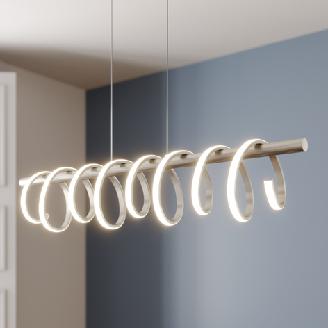 Lucande Milora LED-hengelampe, nikkel