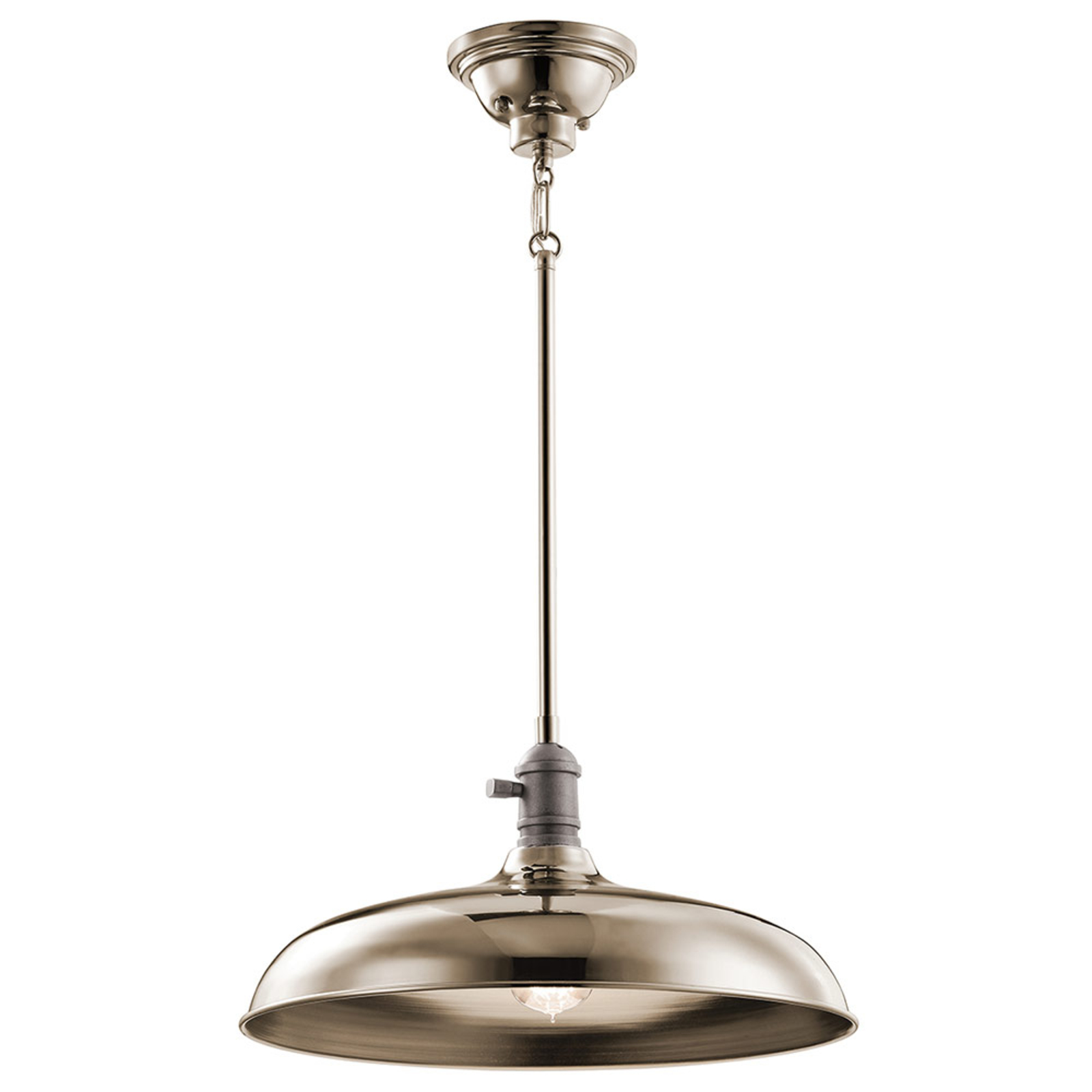 Cobson hængelampe, Ø 40,7 cm, poleret nikkel