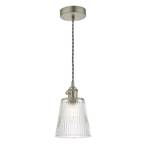Hadano hanging light in antique design with glass shade