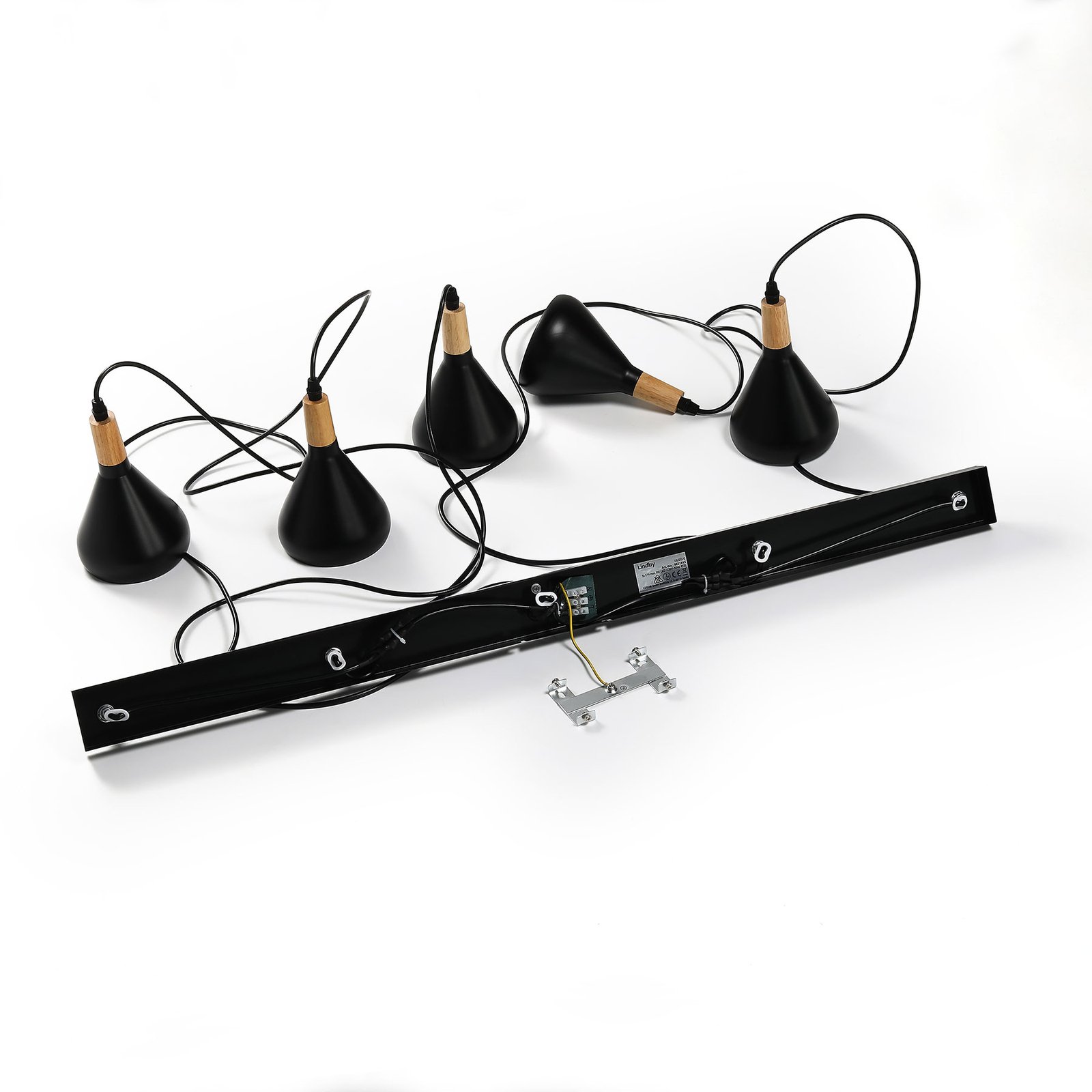 Arina Pendel Black/Wood - Lindby