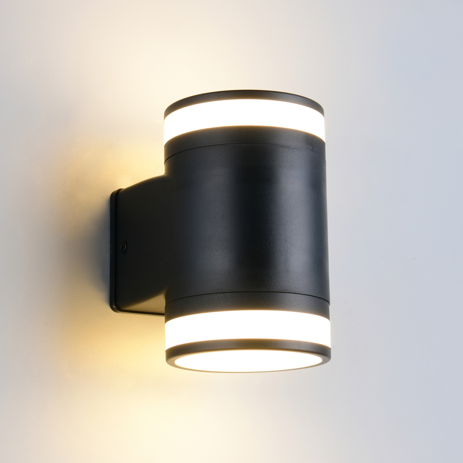 LED-udendørs væglampe Cusco, sort, højde 14 cm, IP44 GX53-LED