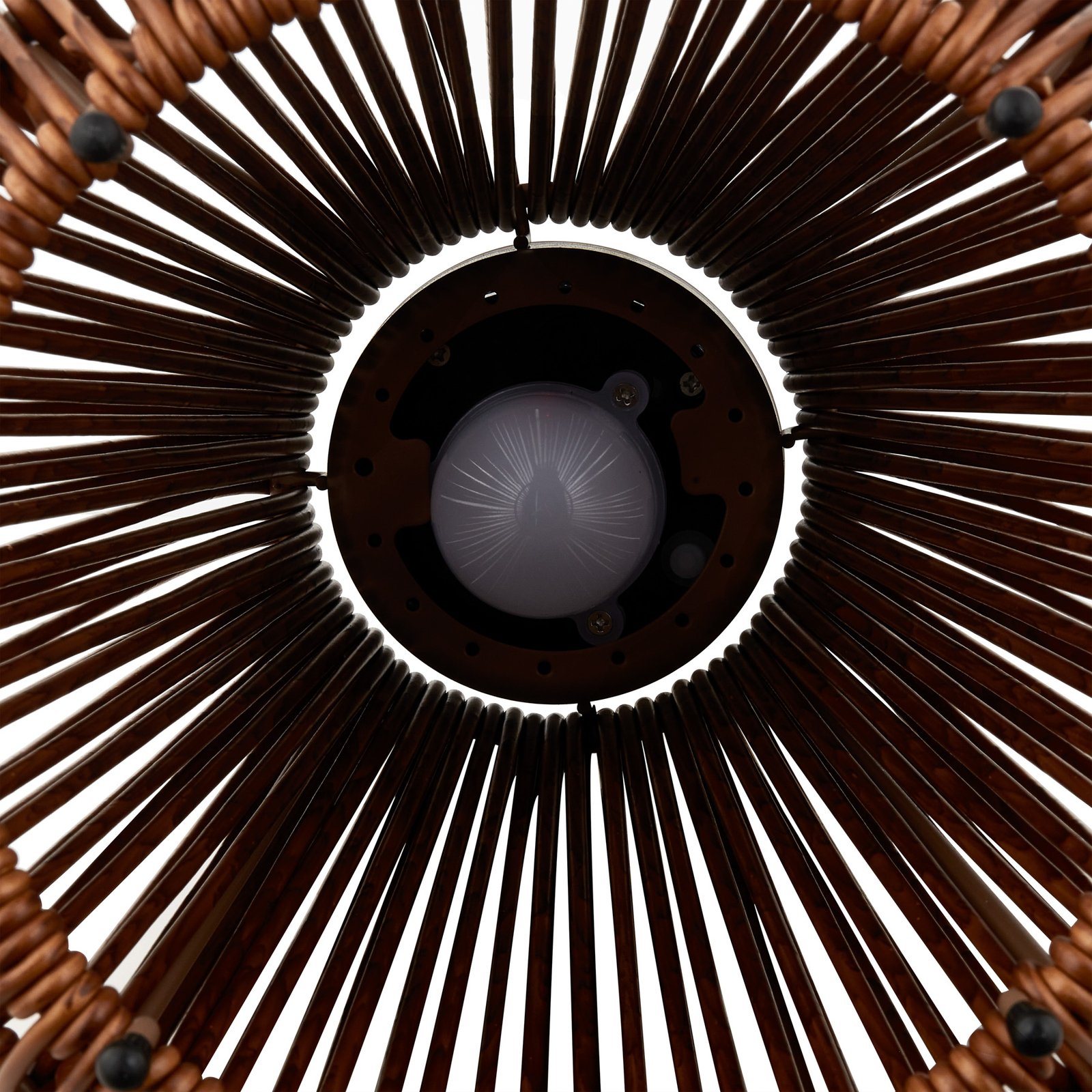Lampa solarna LED Amaria, rattan, ciemna, Ø 27 cm