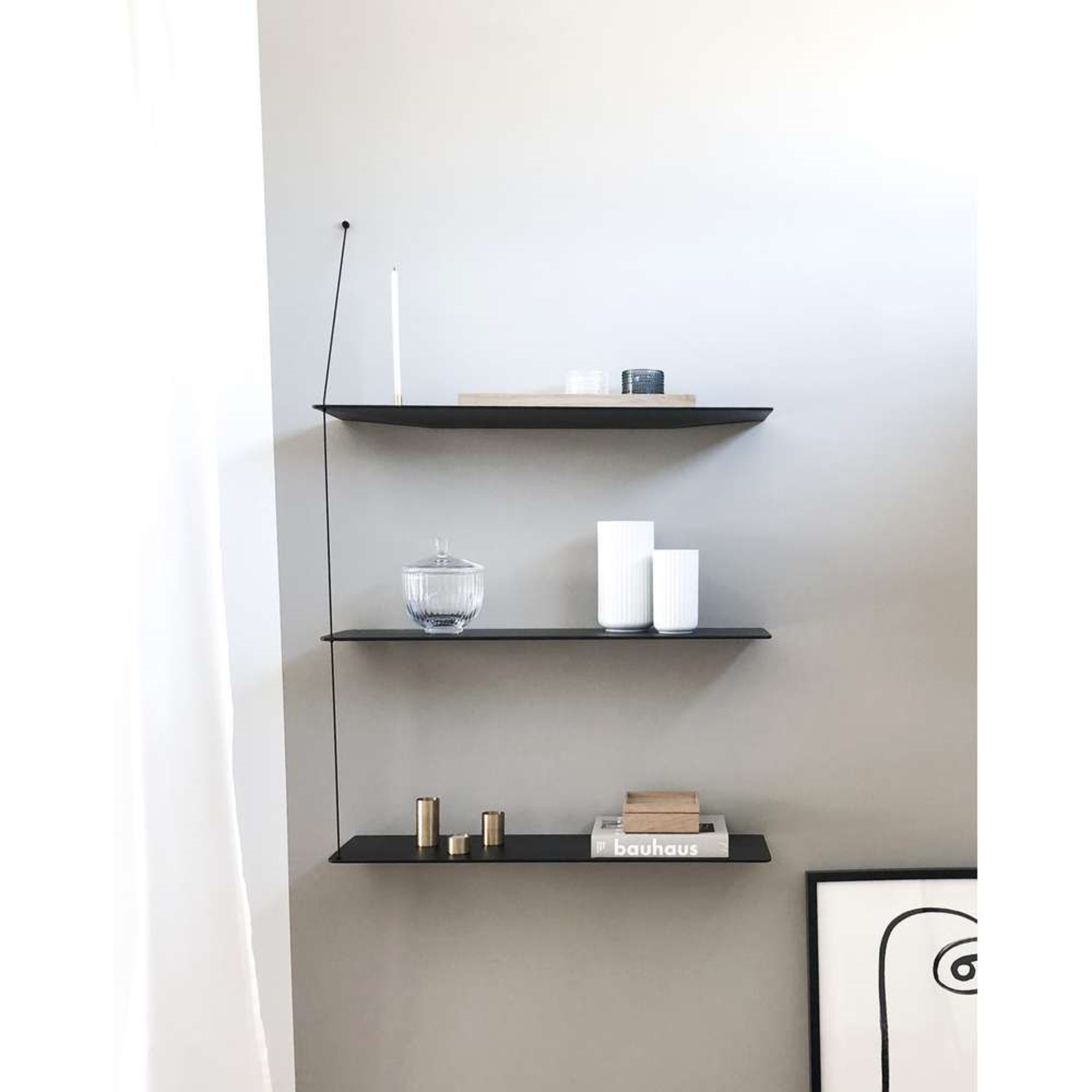 Stedge Add-on Shelf L80 Black - Woud