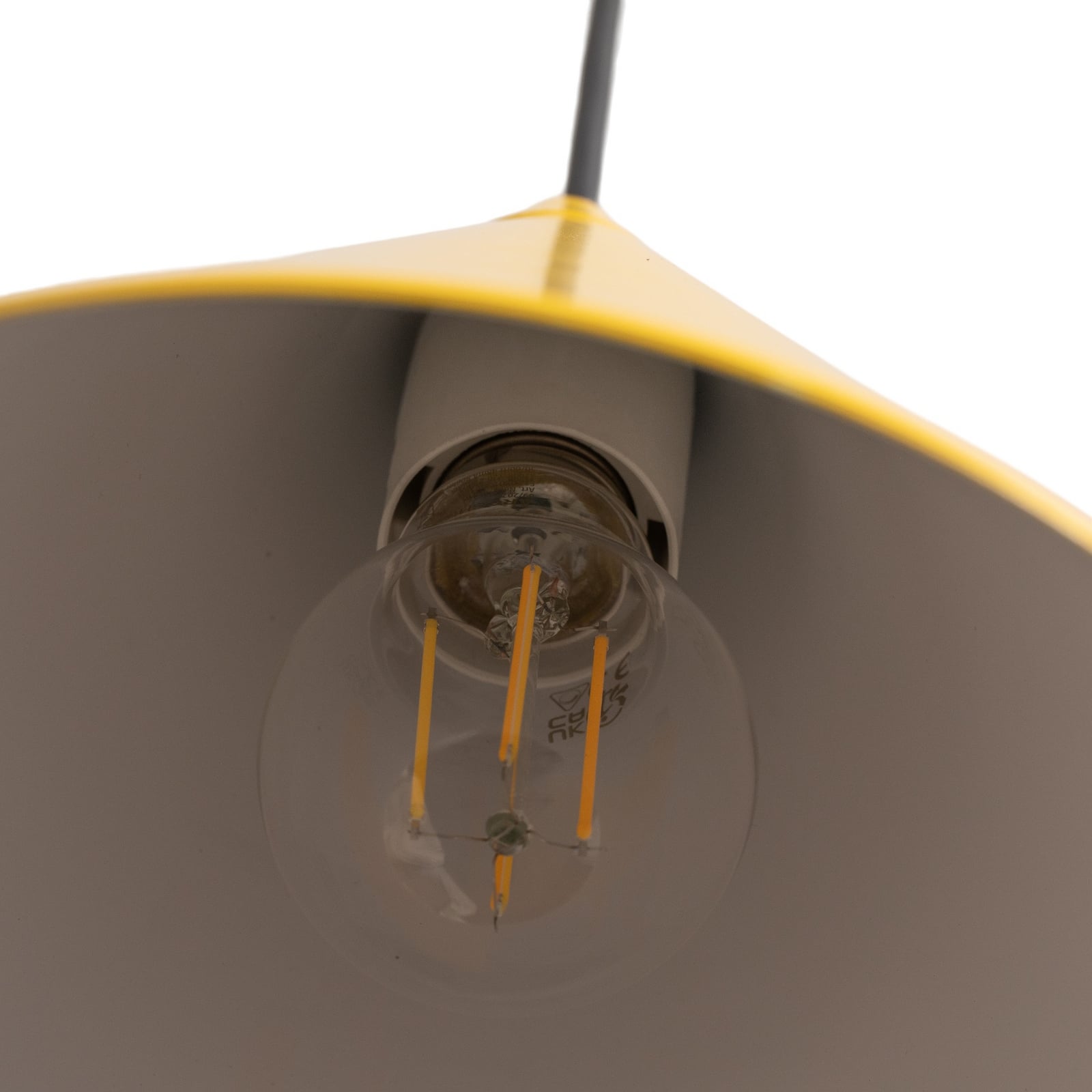 Lampă suspendată în formă de con, metal galben, Ø 24 cm – ALDEX