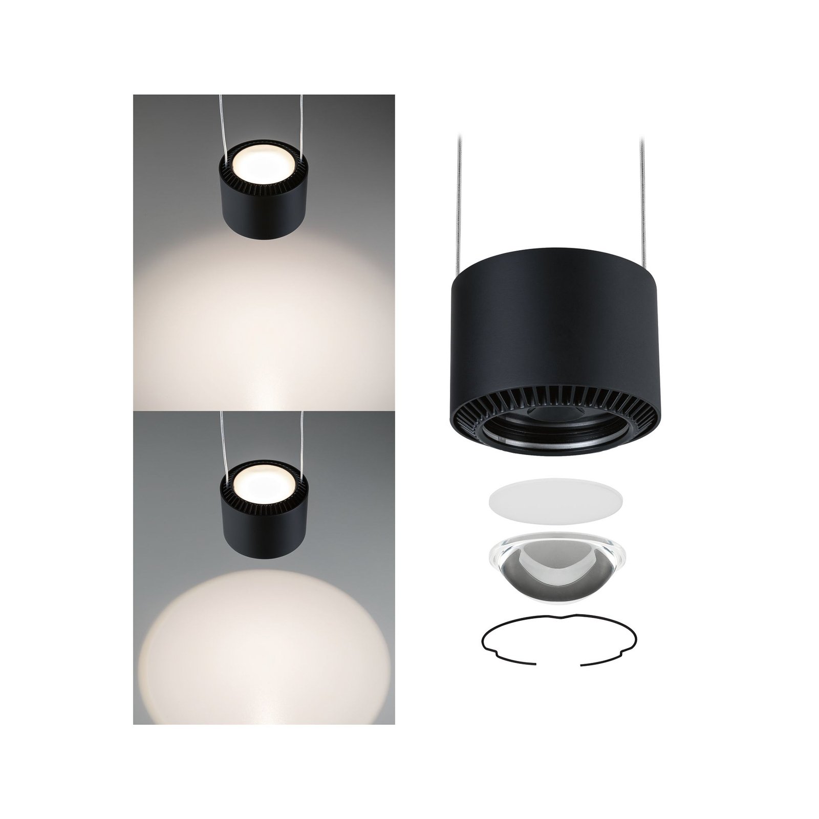 Paulmann URail Aldan LED hanglamp, zwart