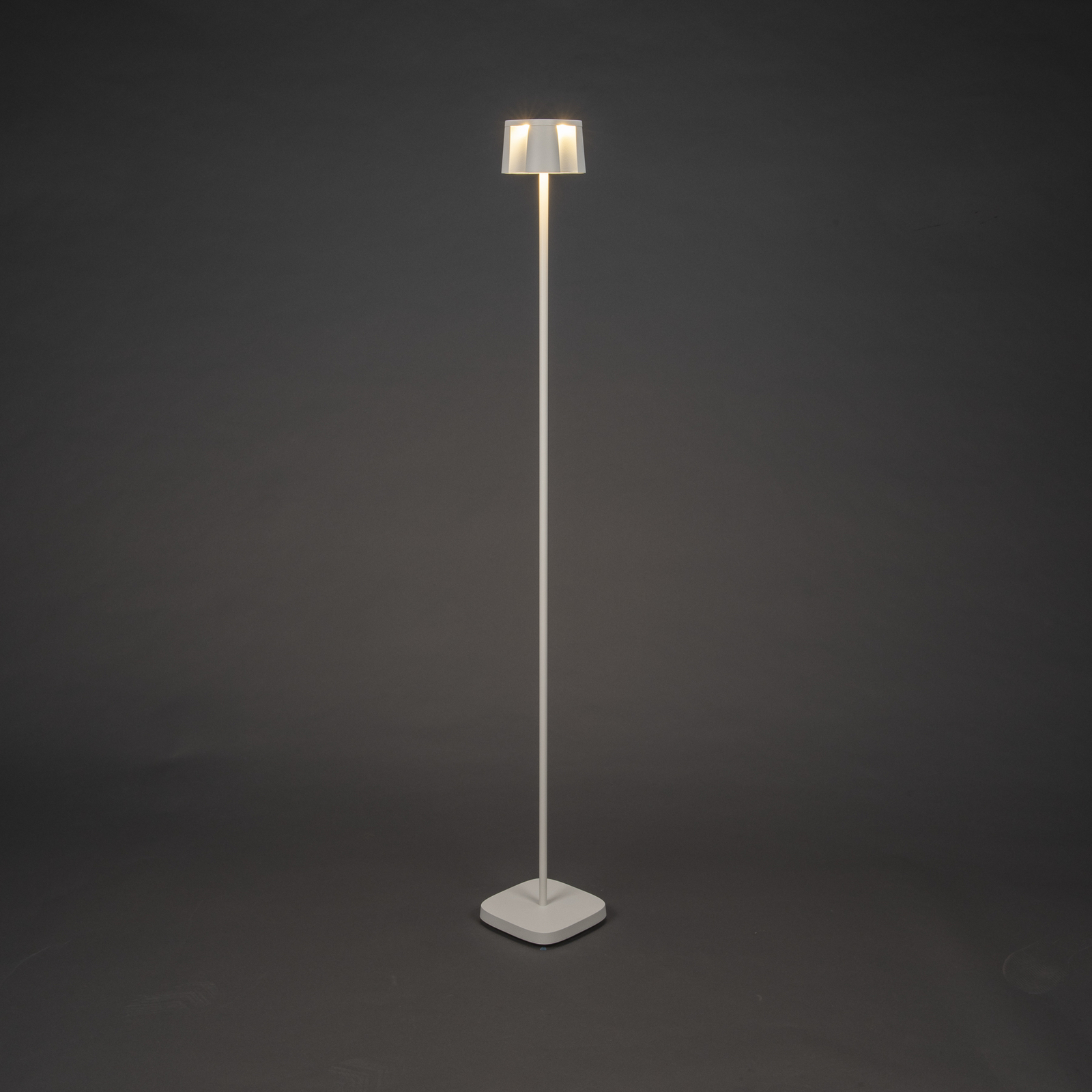 Nice LED-golvlampa, vit, aluminium, IP54, dimmer, CCT