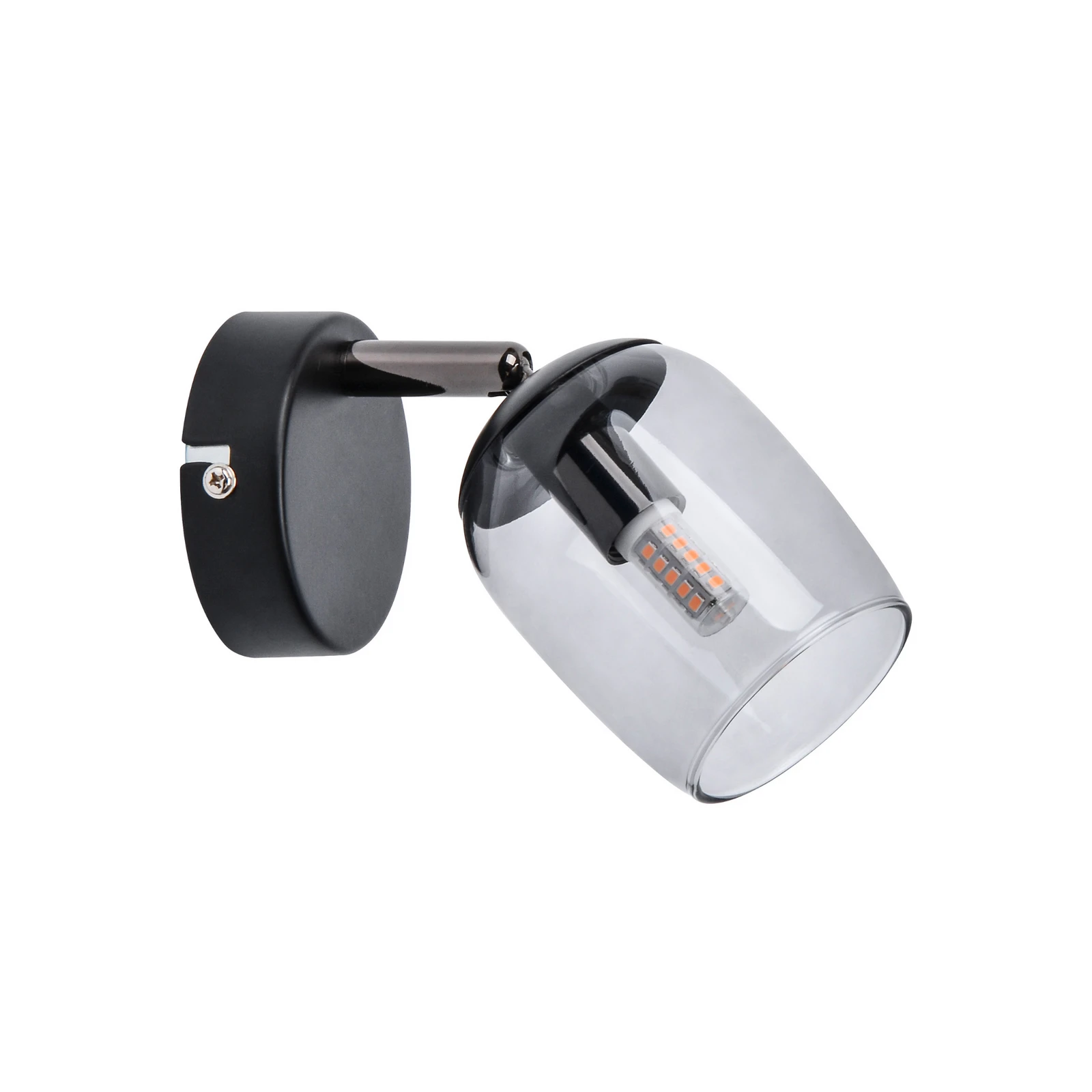 Lindby Spot Katjana, 1 bec, înălțime 16,9 cm, sticlă fumurie