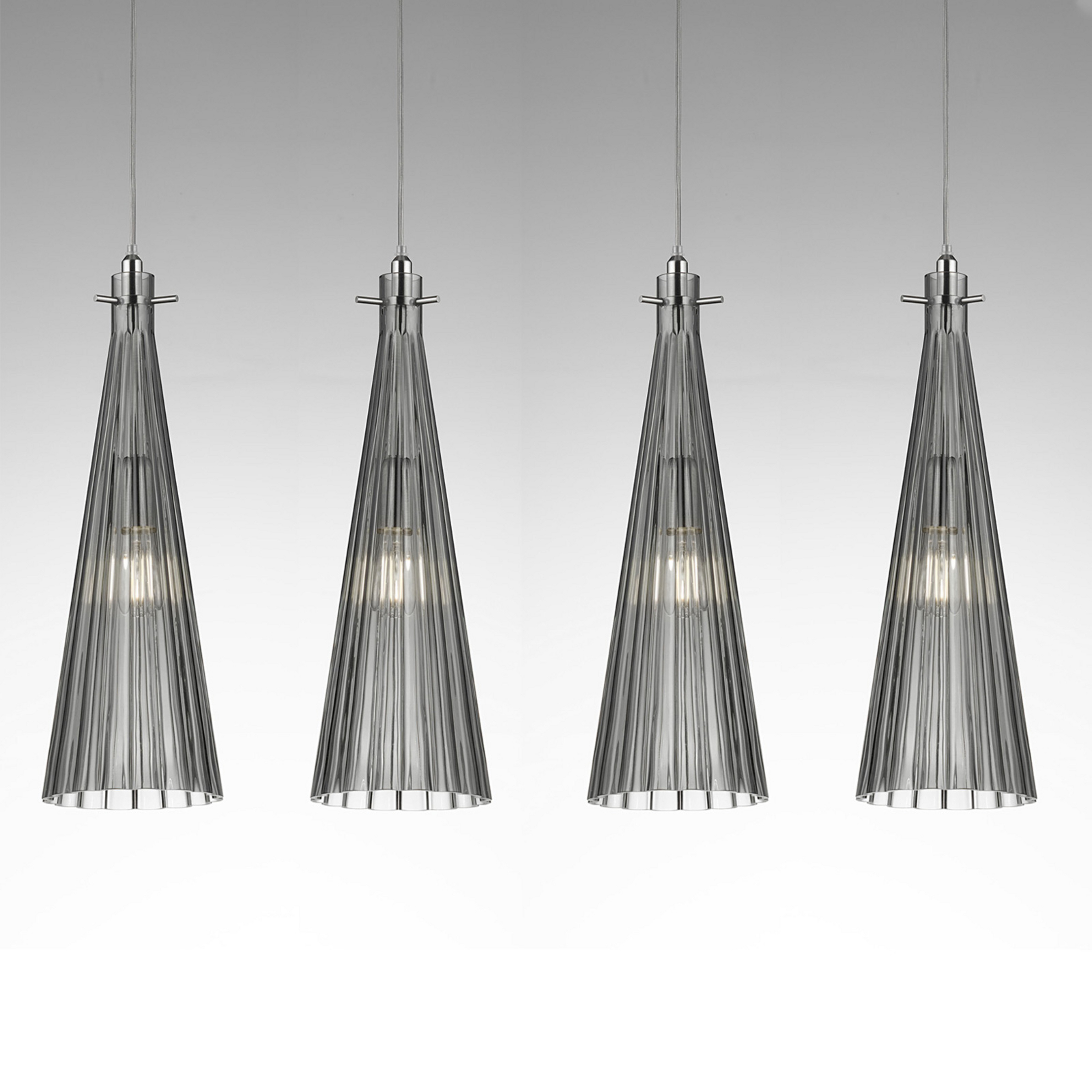 Suspension Costa Rica, à 4 lampes, grise