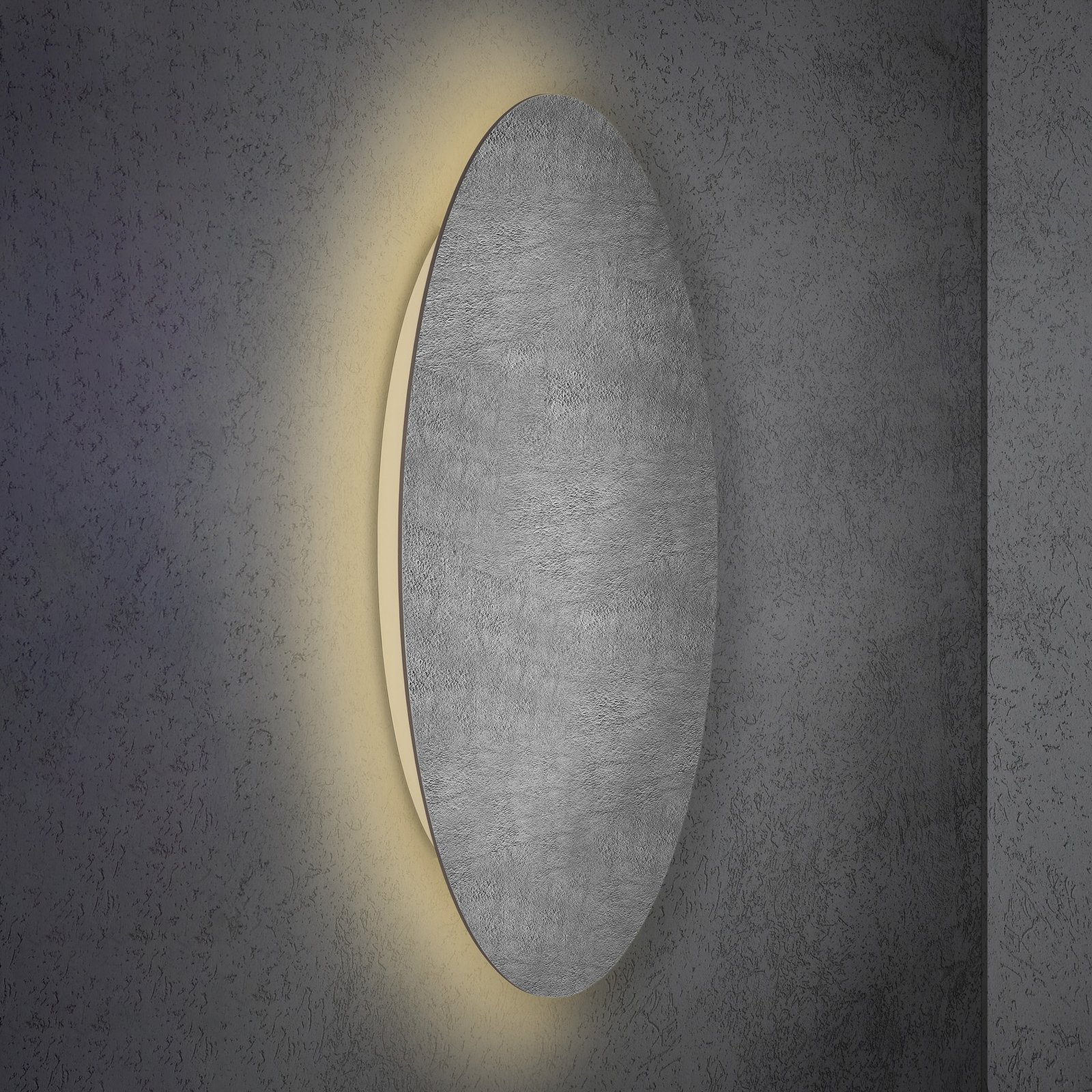 Escale Blade nástenné LED, vzhľad betón, Ø 95 cm