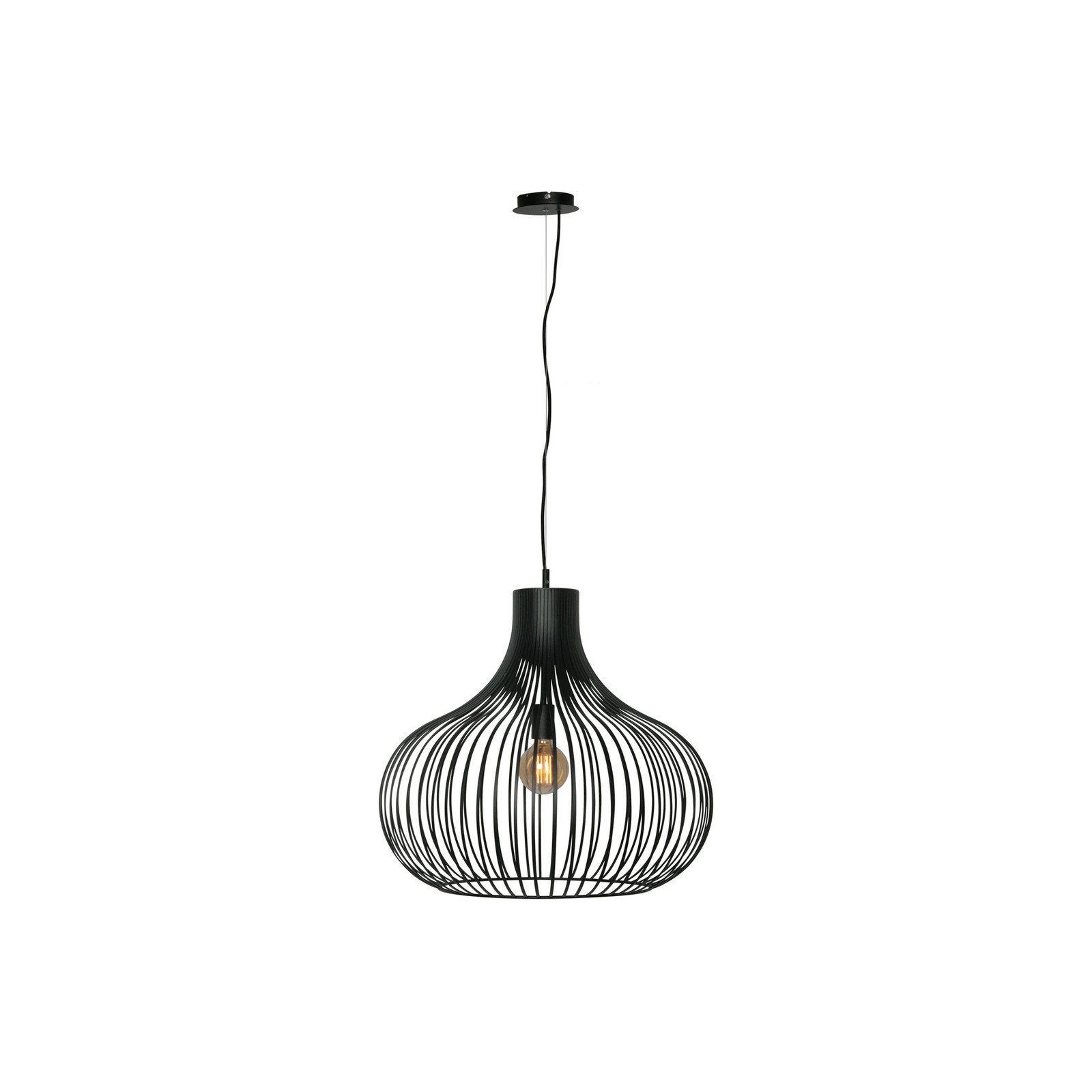 Lampă suspendată Aglio Ø 58 cm negru metal