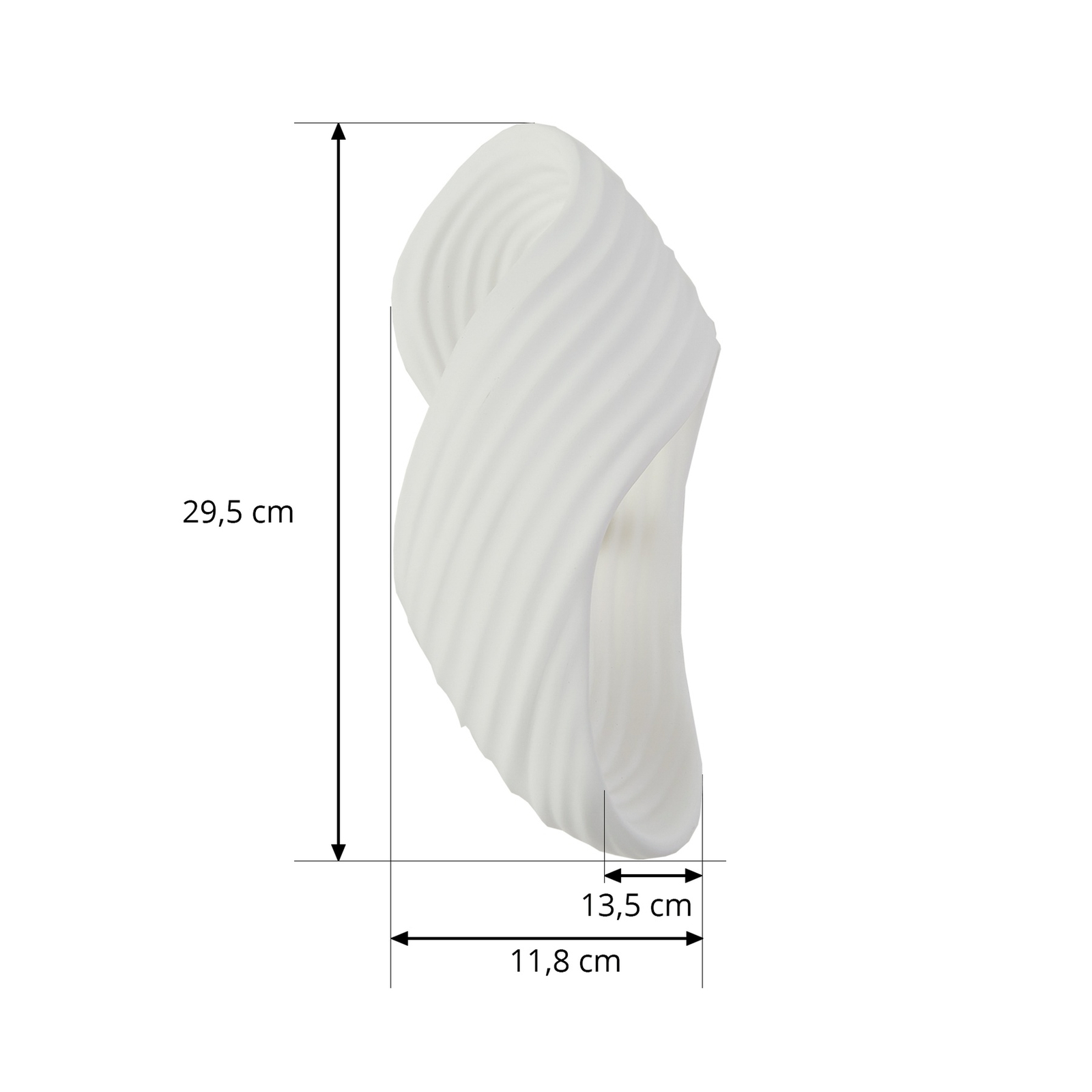 Aplique de pared Lindby Ornela, blanco, escayola, altura 29,5 cm