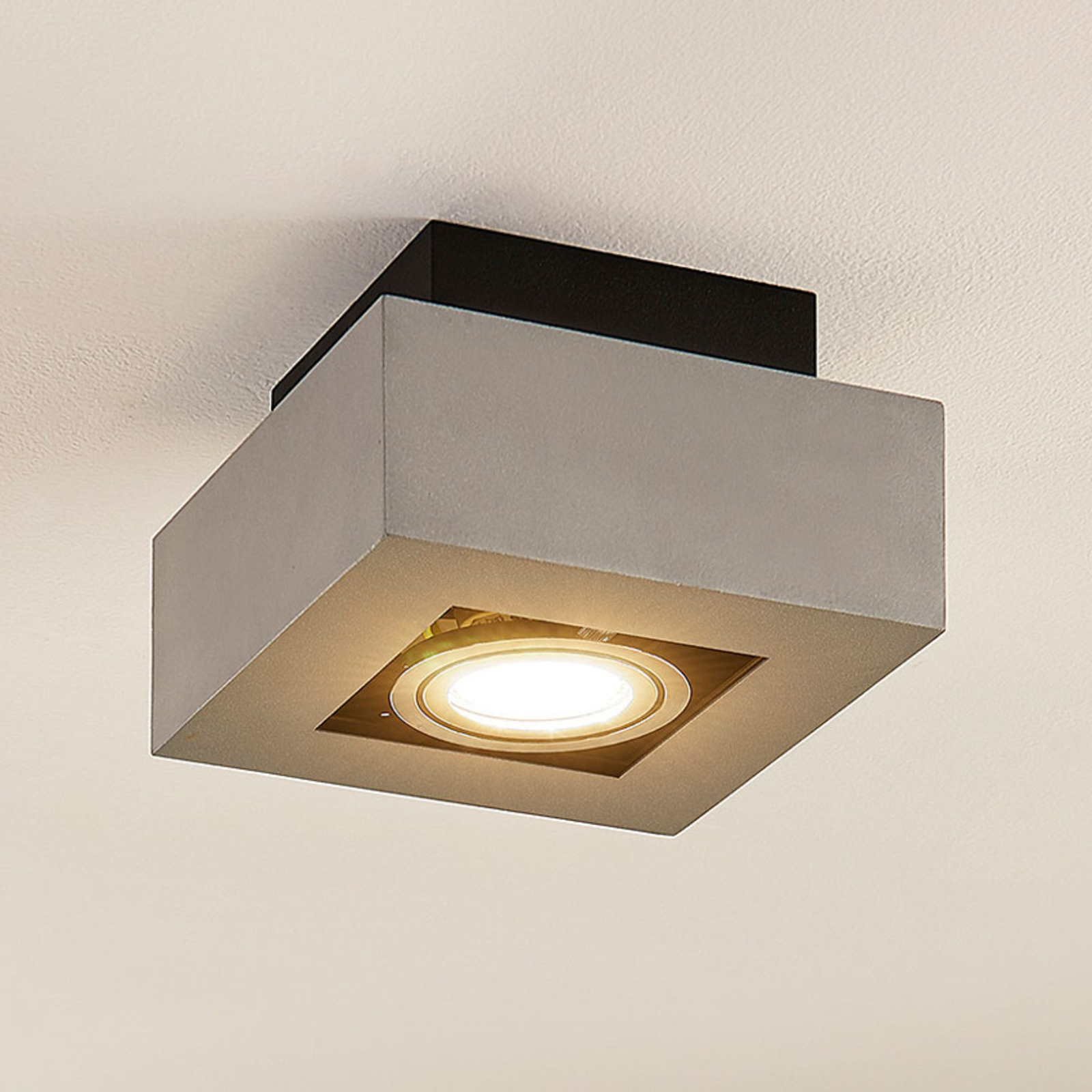 Aluminiowa lampa sufitowa Vince, srebrnoszara