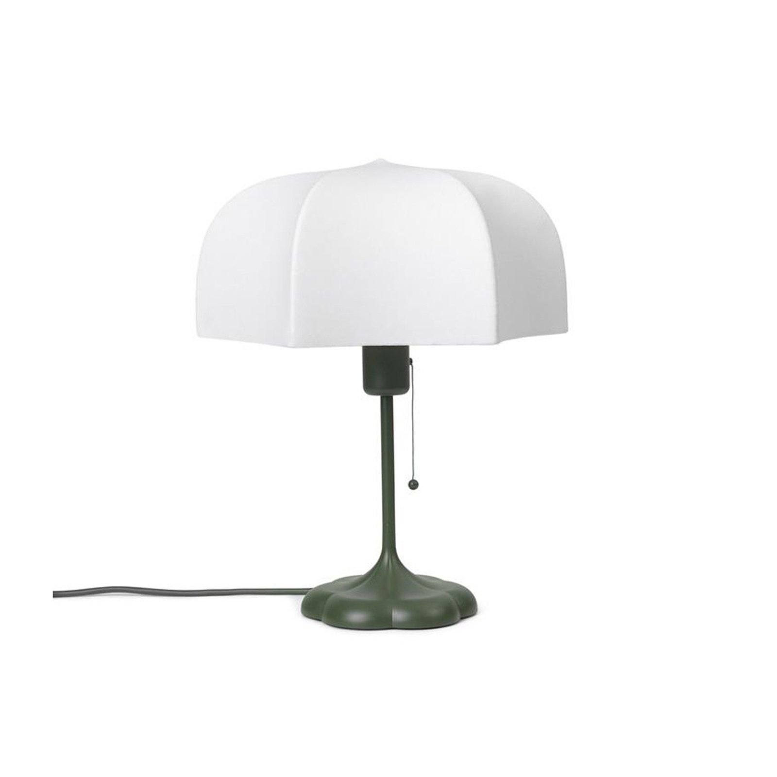 ferm LIVING table lamp Poem, green, steel, fleece, 42 cm