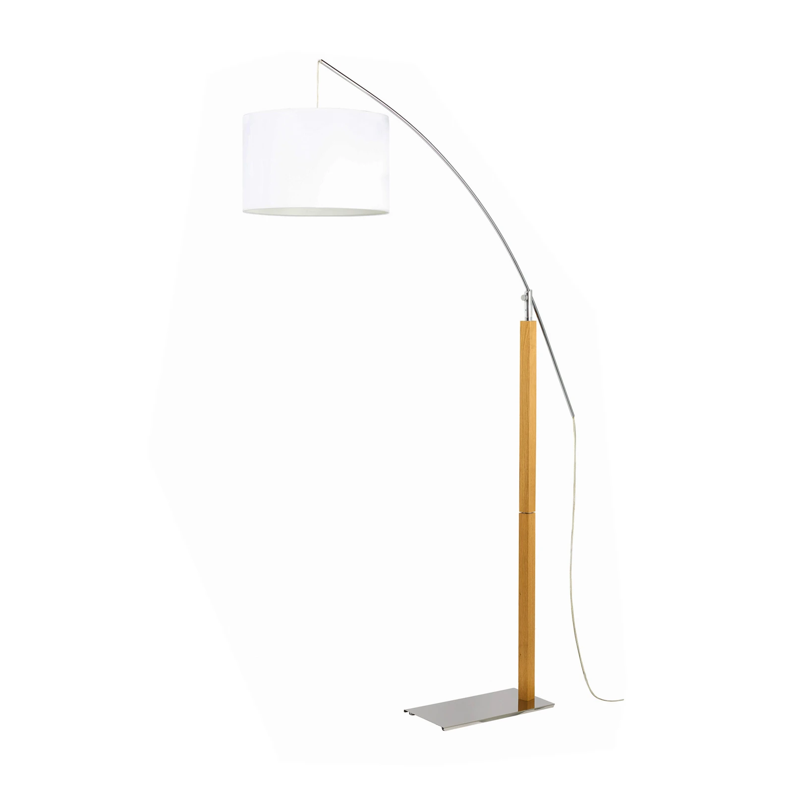 Aluminor Rainbow stojaca lampa svetlý dub/chróm