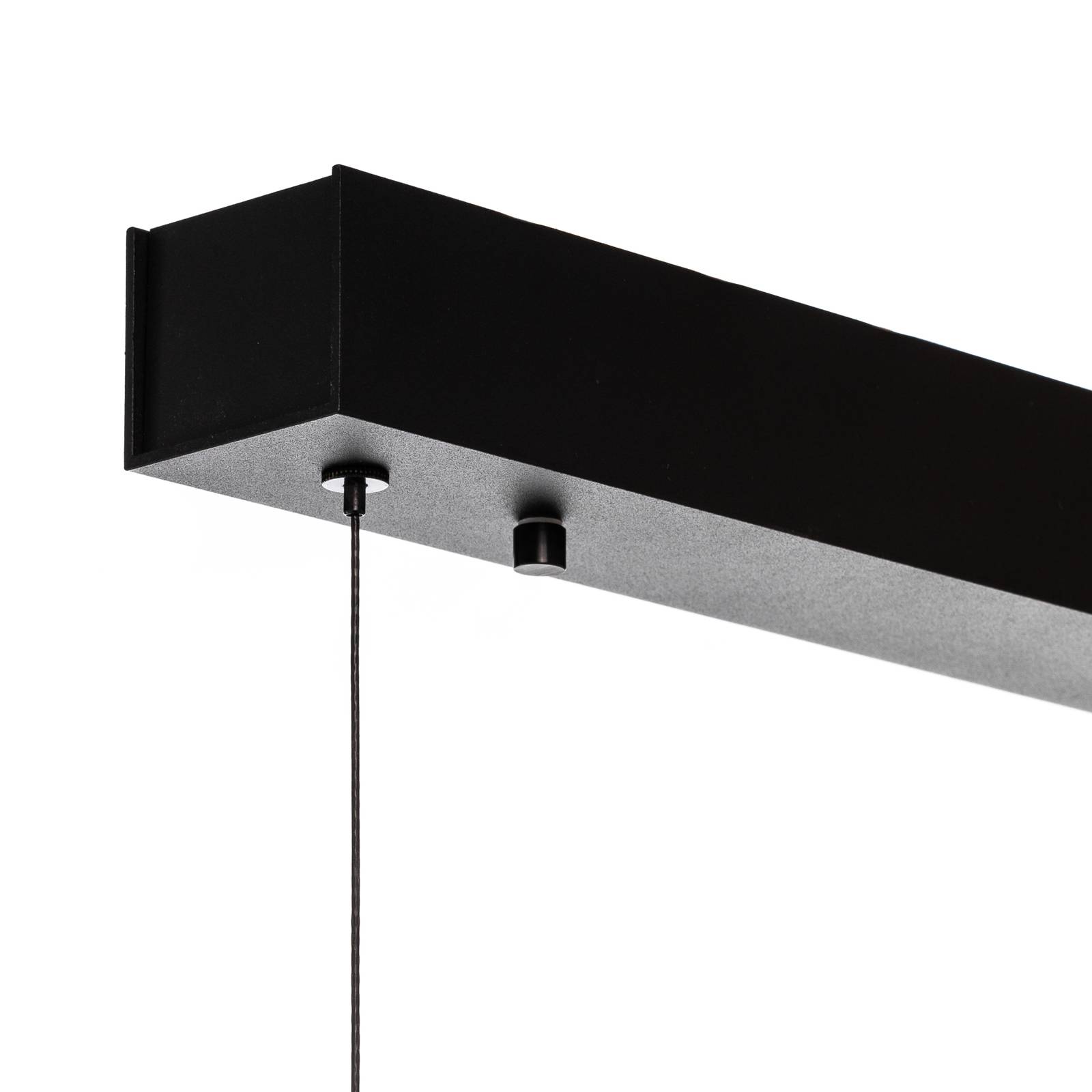 Quitani Lampa wisząca LED Kiere, dąb/czarny, 118 cm