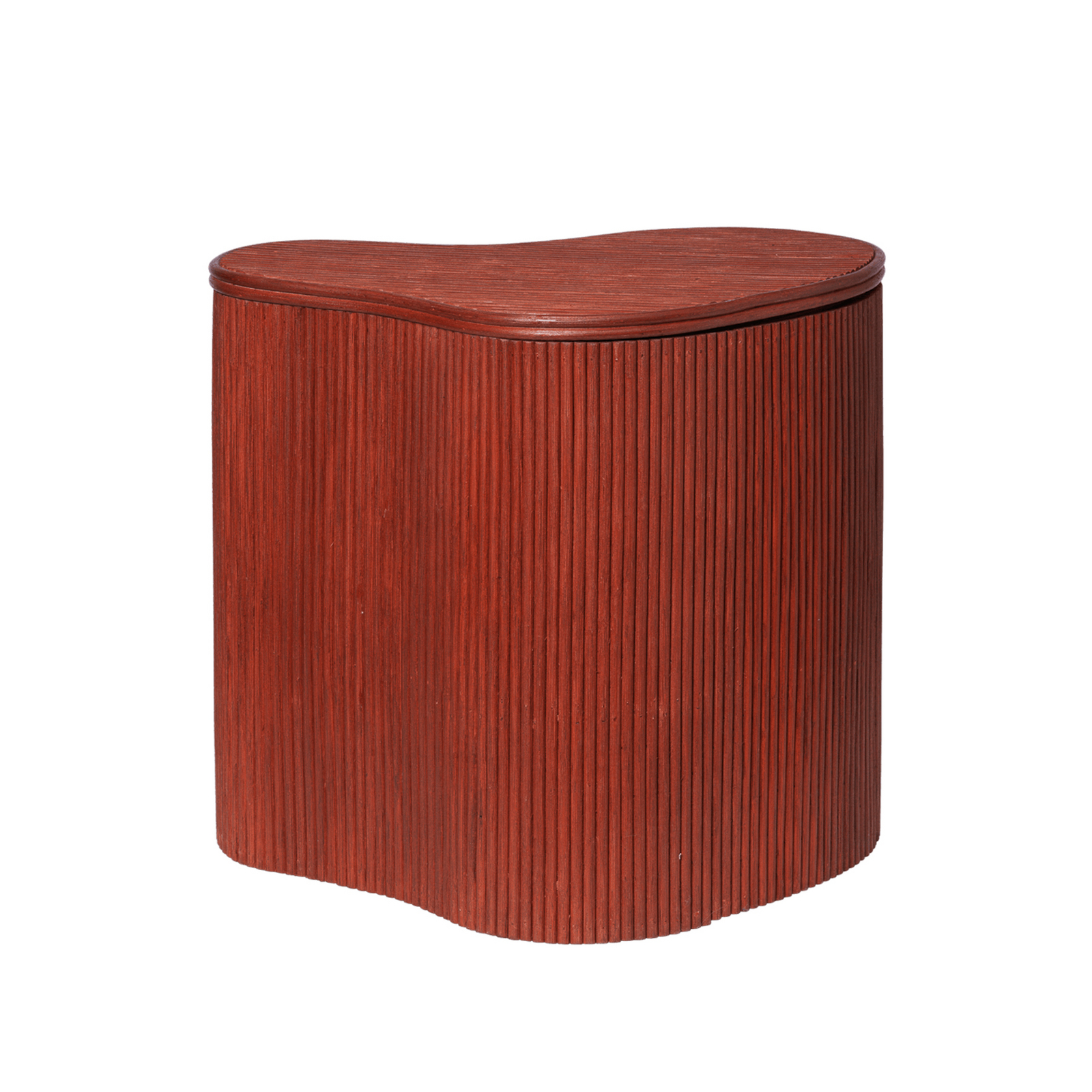 Isola Beistelltisch, rot, Höhe 46 cm, Rattan - ferm LIVING