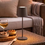 Lampe à poser LED rechargeable Kaami, marron, hauteur 37 cm, IP44, à intensité