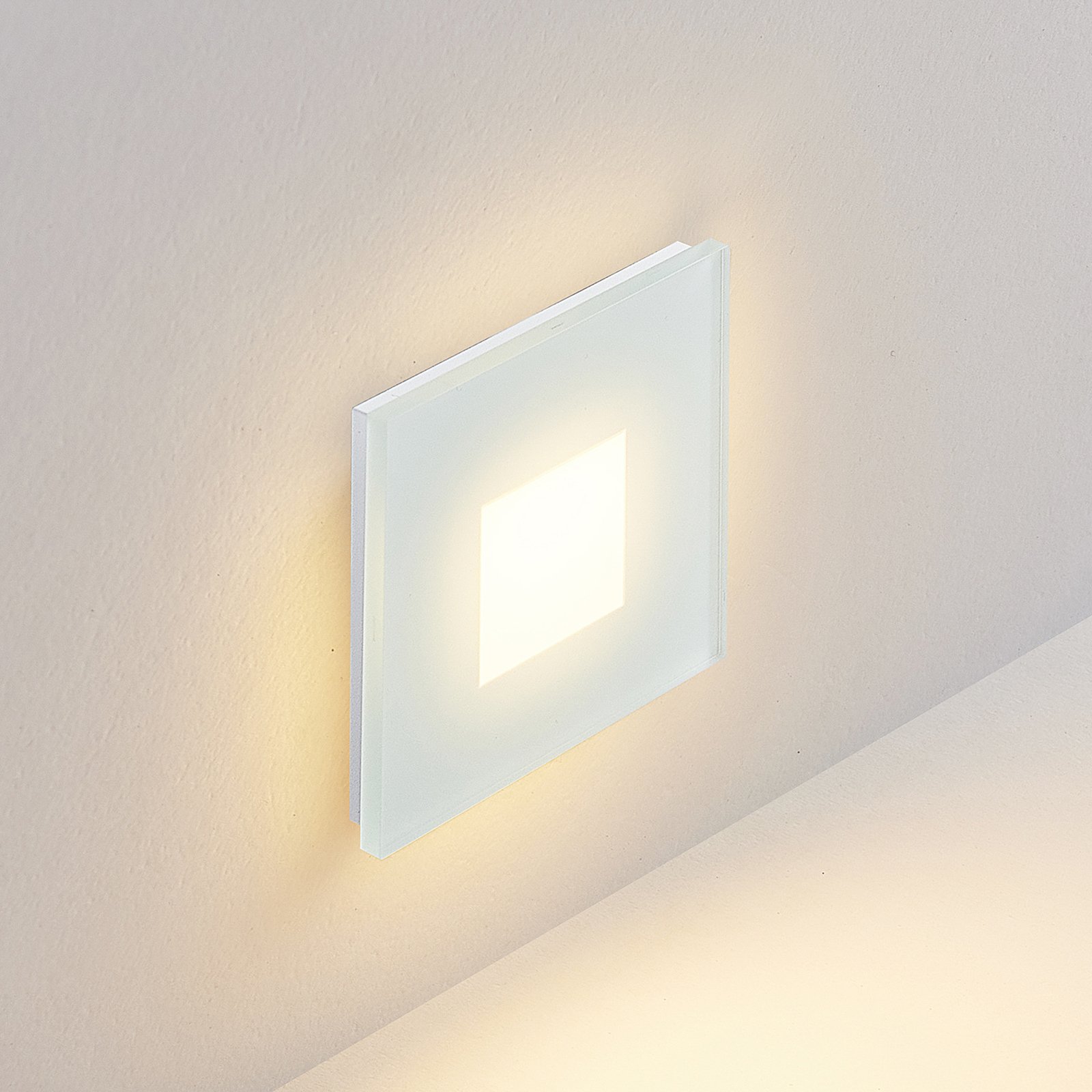 Molto Luce LED lampă încastrată perete R68 sticlă SQ, alb, aluminiu, CCT