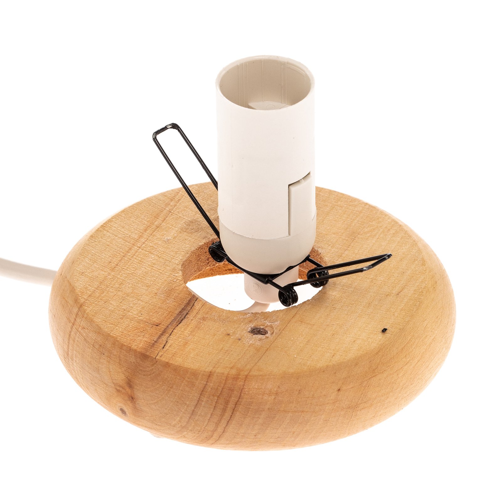 Envostar Harmony soľná stolová lampa guľa drevený podstavec