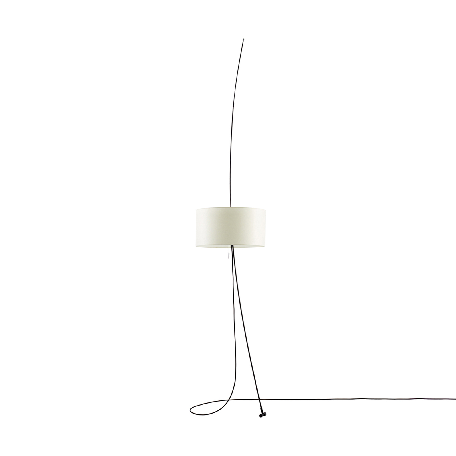 Totora floor lamp, beige cotton lampshade