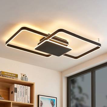 Lucande Kadira LED plafondlamp, 102 cm, zwart
