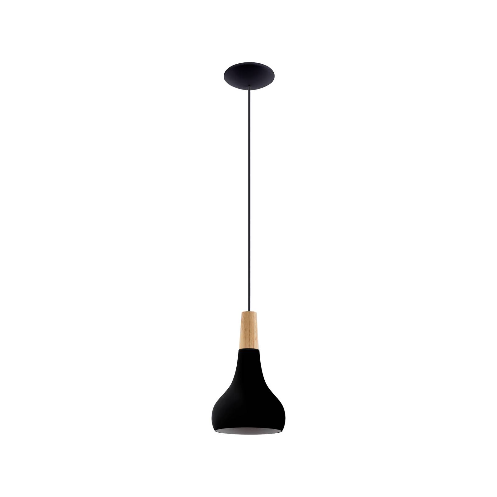 Suspension Sabinar à 1 lampe noire Ø 18 cm