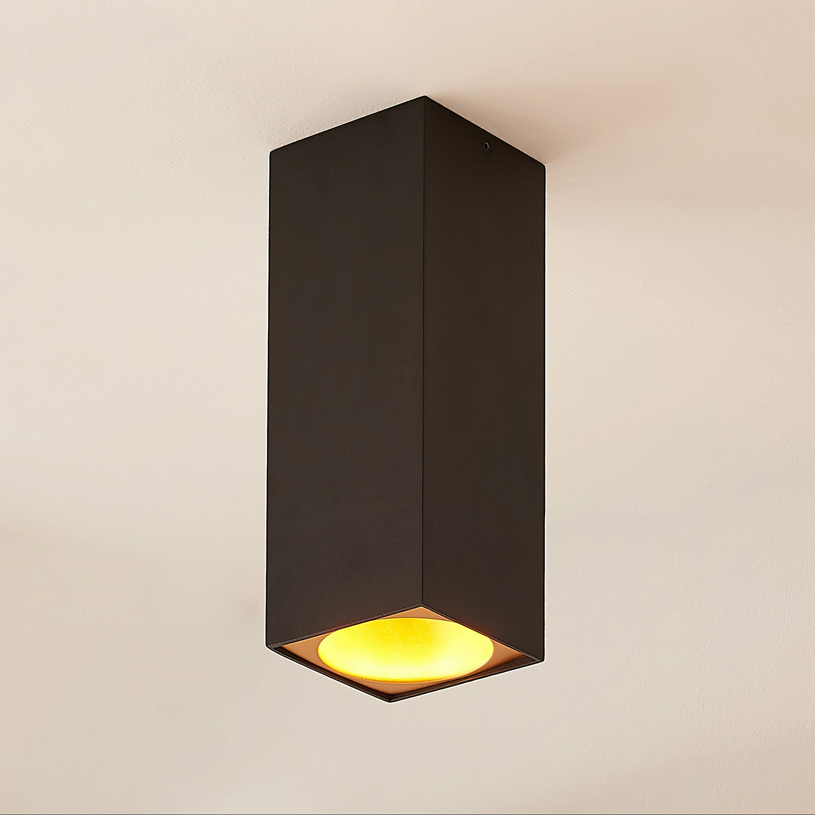 Arcchio Hinka lampa sufitowa kątowa 25,4 cm czarna