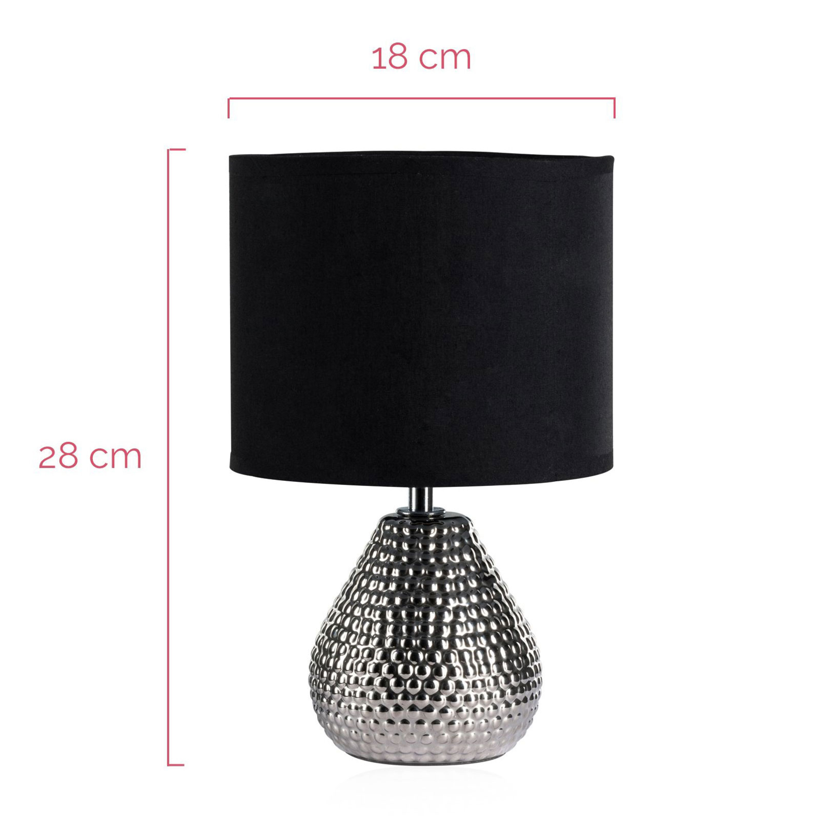 Pauleen Sip of Silver table lamp, fabric lampshade