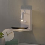 Zanzibar LED-vegglampe med leselampe, hvit