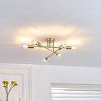 Lindby Aloria ceiling light, 6-bulb, gold