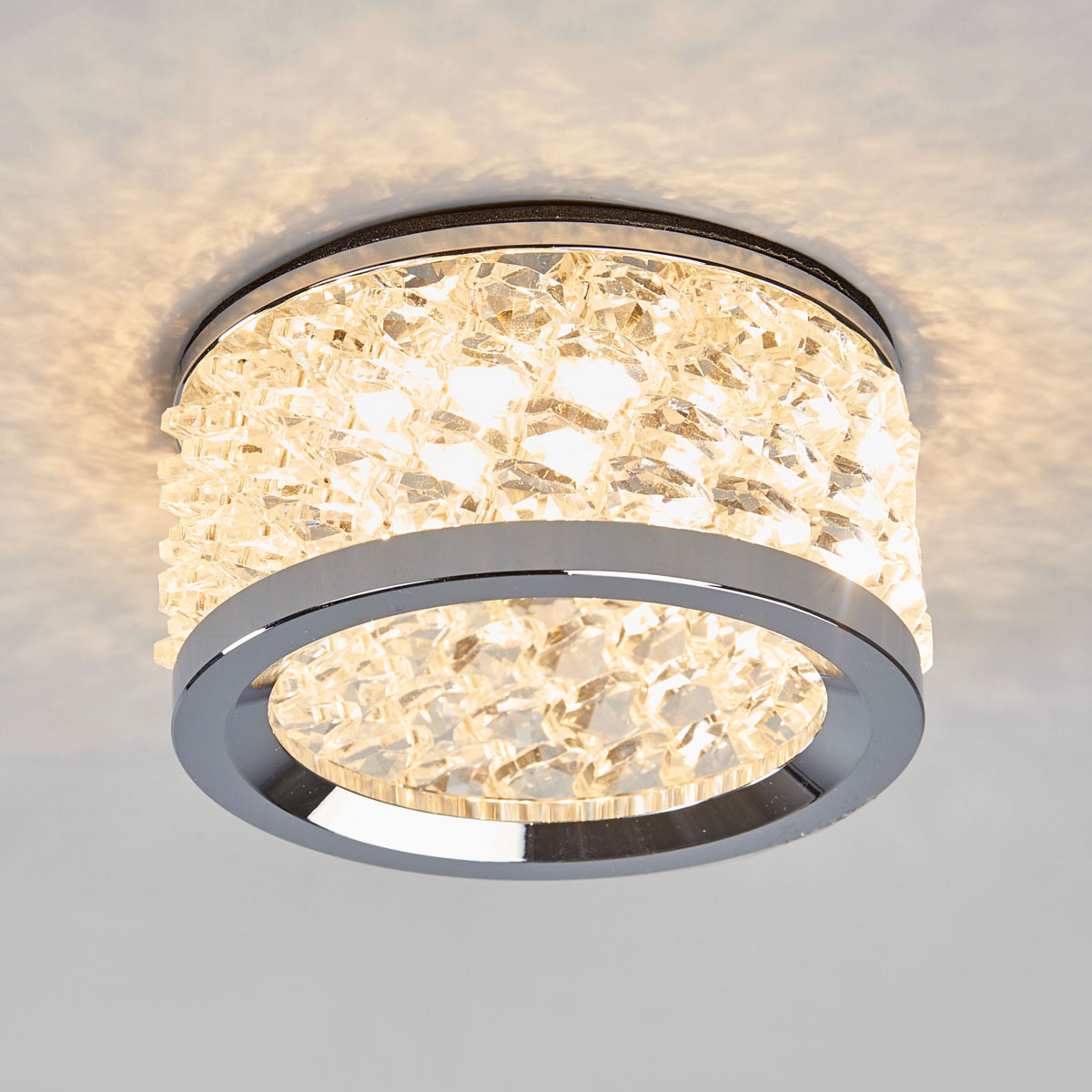 Lampada da incasso Iwen con cristalli in cromo