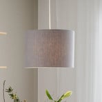 PR Home viseća lampa Sara, siva, Ø 35 cm, laneno platno