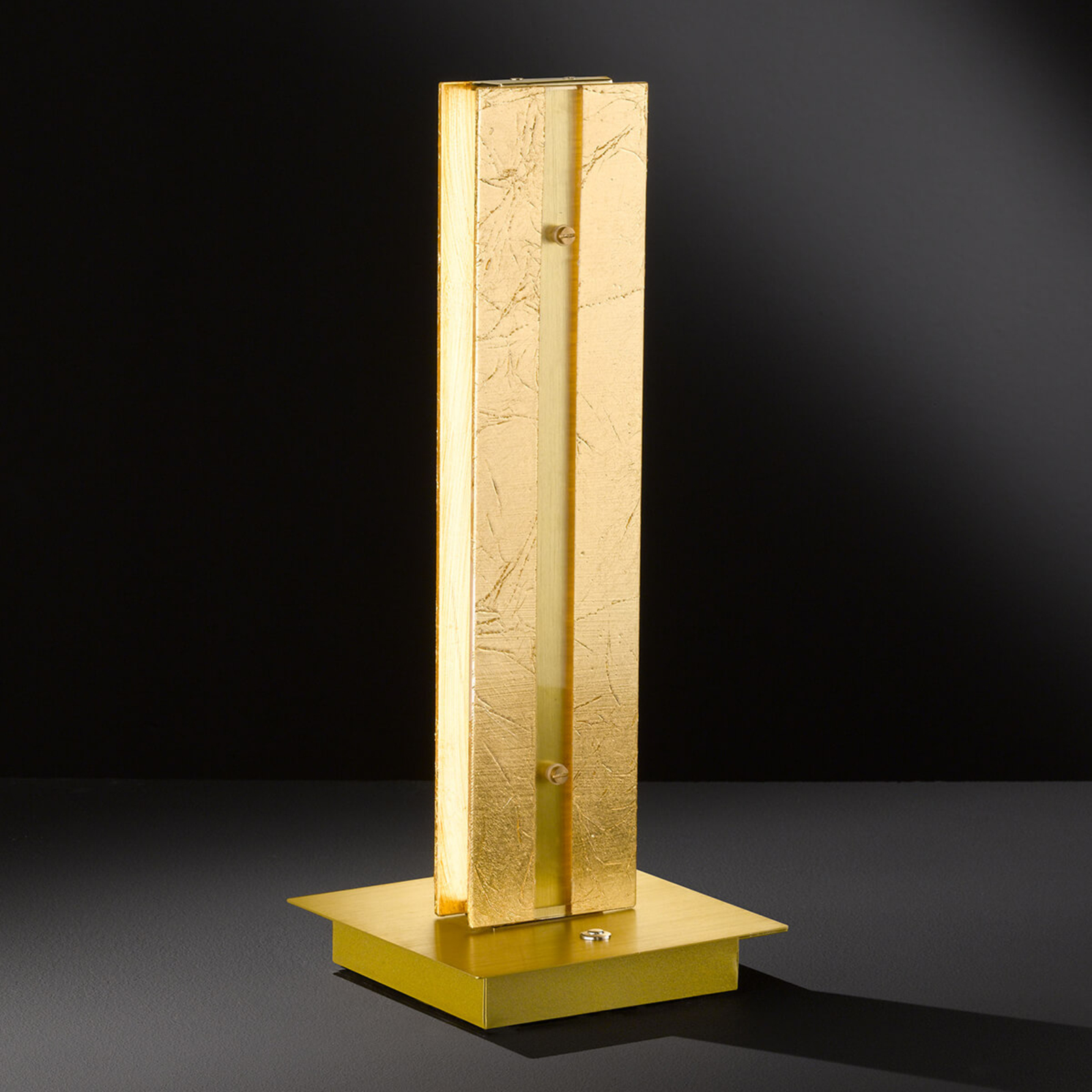 Wofi Dimmable Arlon LED table lamp, gold decoration, for Living / Dining Room, metal, acrylic, 6 W, energy efficiency: A+, L: 15 cm, W: 15 cm, H: 37 cm