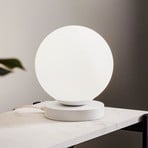 Ball table lamp, white frame