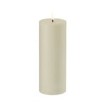 Candela LED PILLAR, grigio chiaro Altezza 20 cm Cera - Uyuni Lighting