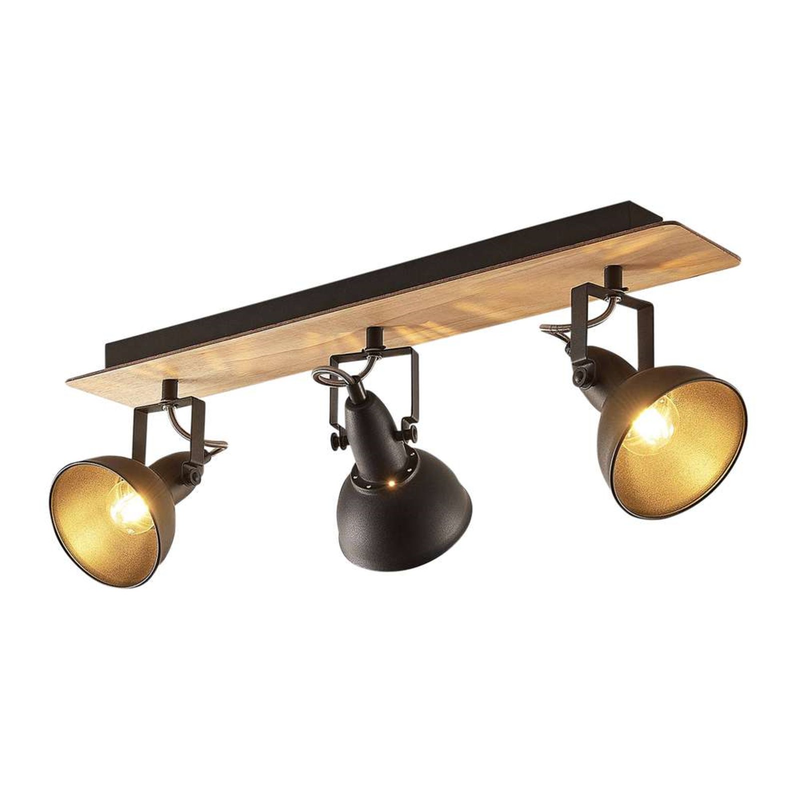 Aylis 3 Stropní Lampa Black/Wood - Lindby