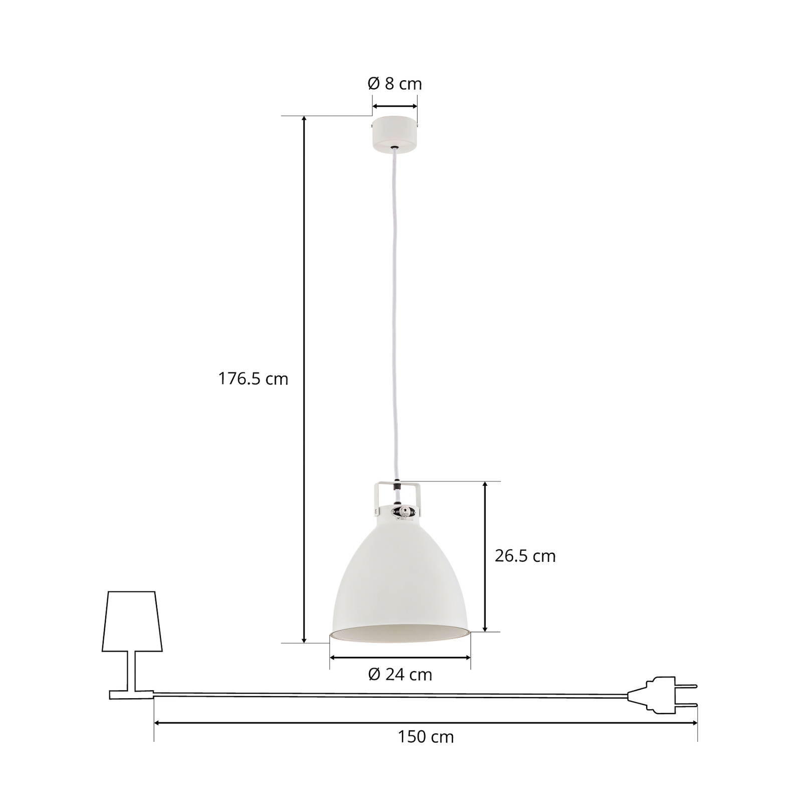 Jieldé Augustin A240 hanging light matt white