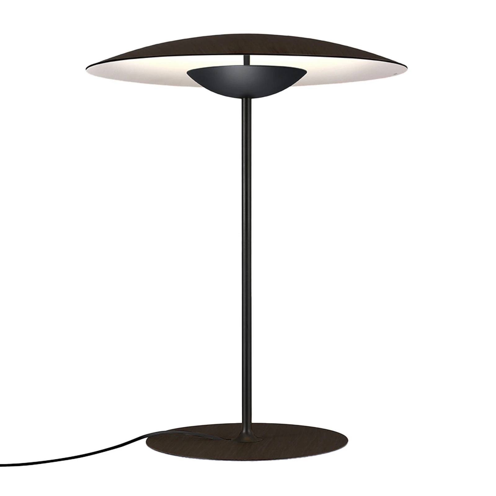 Lámpara de mesa LED MARSET Ginger M Ø42 cm wengué/blanco