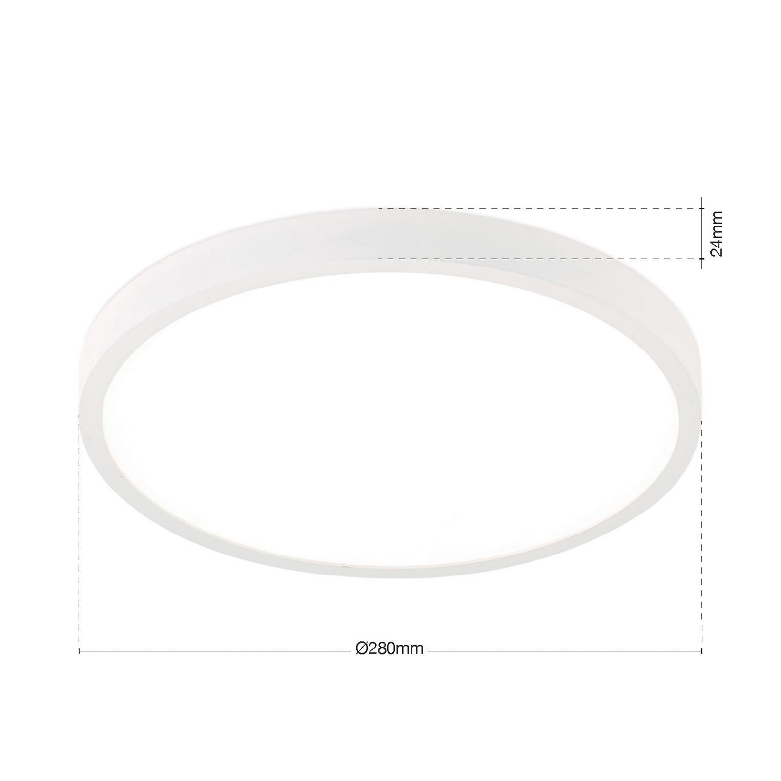 LED ceiling lamp Disc, white Ø 28 cm, CCT, metal/plastic LED ceiling lamp Disc, white Ø 28 cm, CCT, metal/plastic