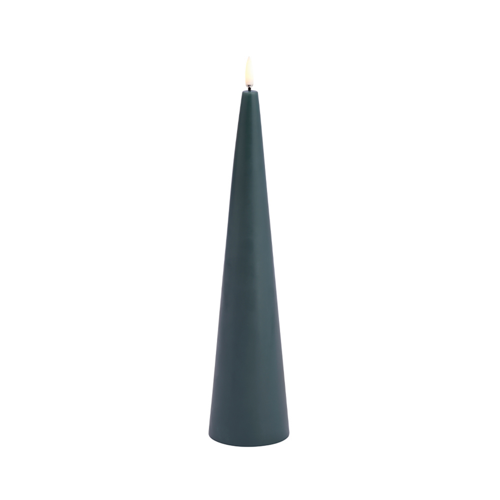 Vela em Cone LED 6,8x30 cm Pine Verde/Smooth - Uyuni Lighting