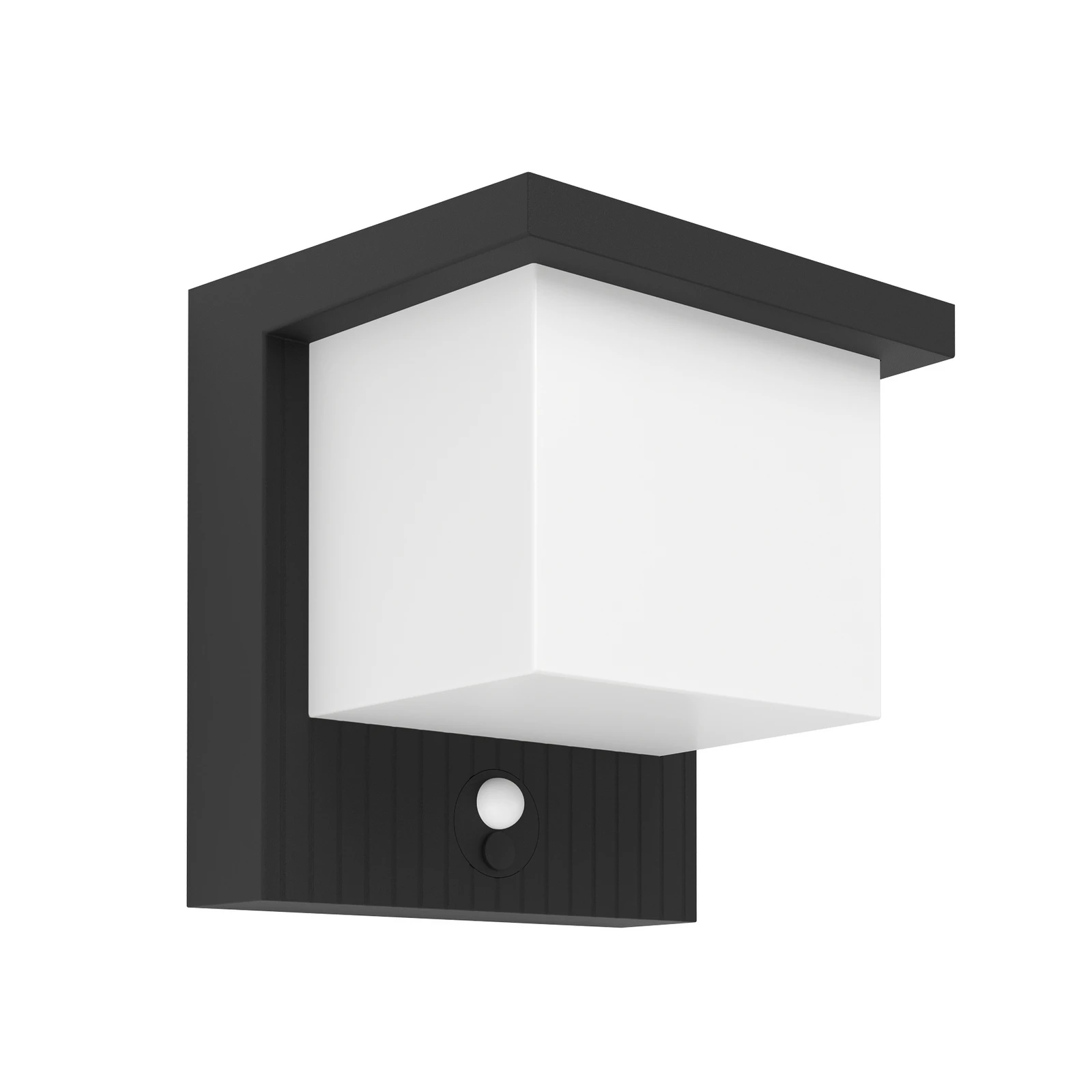 LED saules enerģijas sienas lampa „Frigento“, melna, augstums 15 cm, ar sensoru