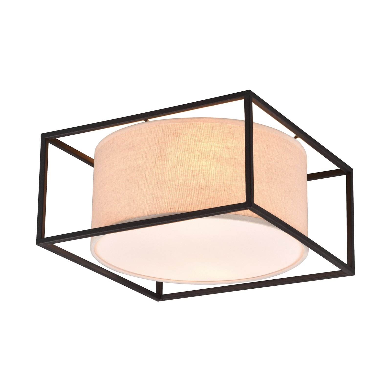 Ross ceiling light with fabric shade, 30 x 30 cm