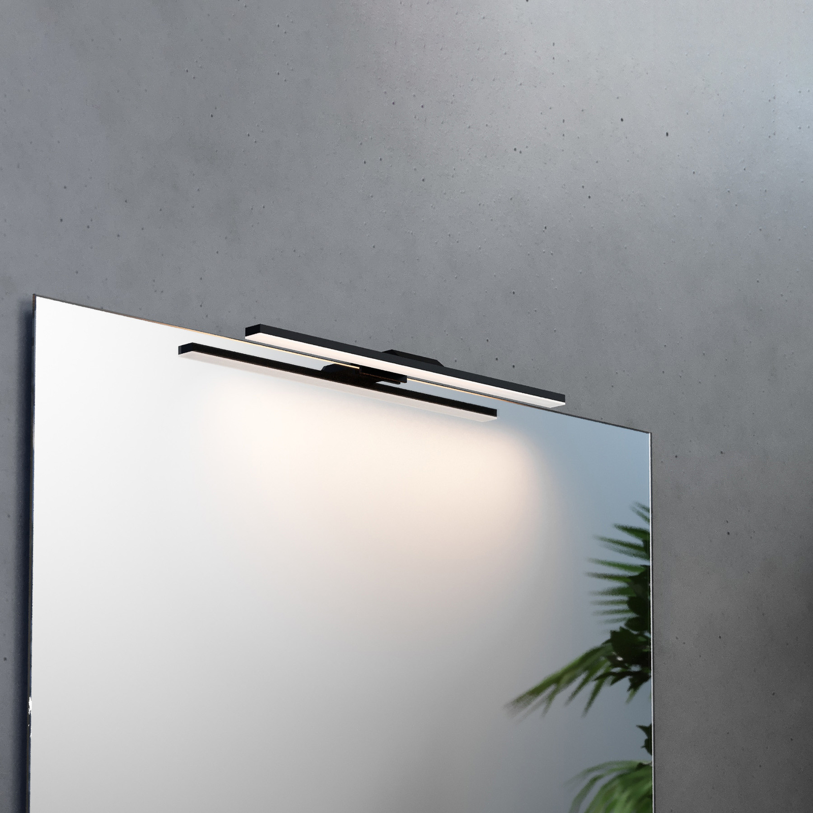 LED φωτιστικό τοίχου μπάνιου Modena IP44 μαύρο, 4.000 K, πλάτος 40 cm