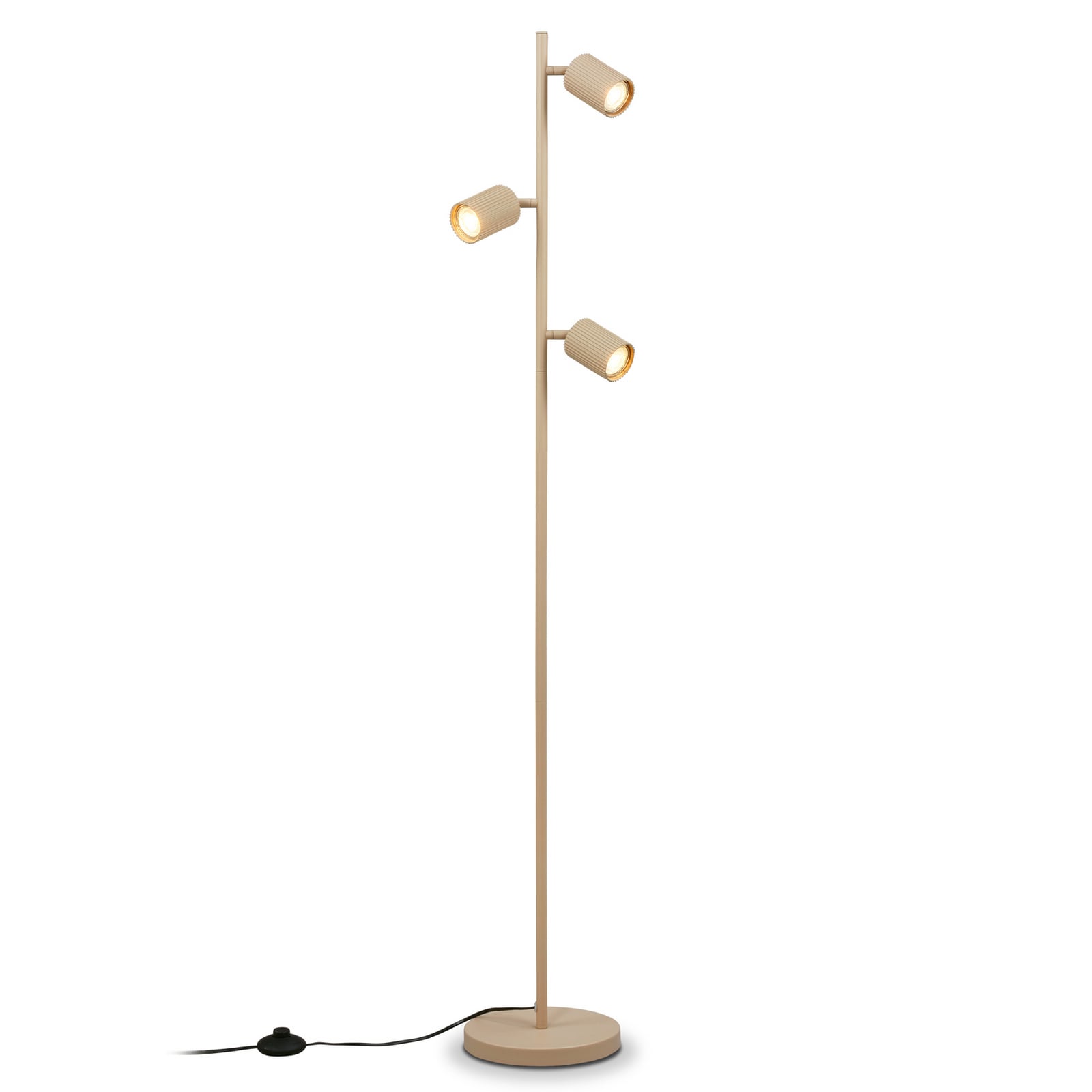 Lámpara de pie Ida, beige, 3 luces, altura 141 cm, GU10 Lámpara de pie Ida, beige, 3 luces, altura 141 cm, GU10