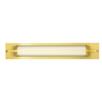 Frida LED wall lamp, glass, white/gold, tubular