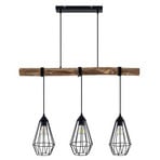 Eldarion 3 Závěsné Světlo Black/Wood - Lindby