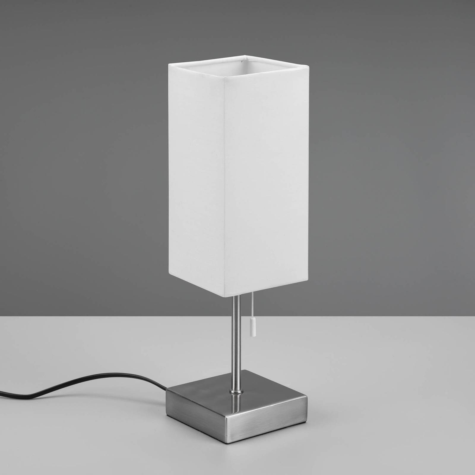 Reality Leuchten Ole table lamp with USB port, white/nickel